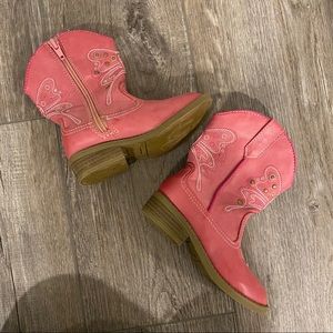 Little girls pink cowboy cowgirl boots size 9